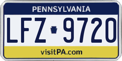 PA license plate LFZ9720