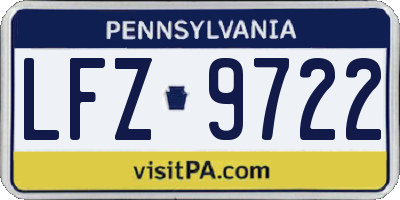 PA license plate LFZ9722