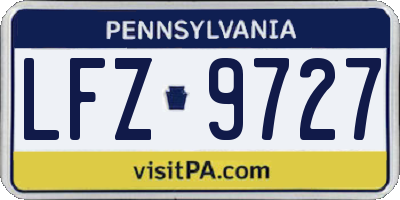 PA license plate LFZ9727