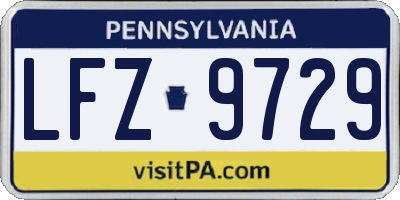 PA license plate LFZ9729