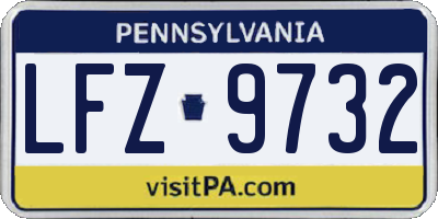 PA license plate LFZ9732