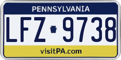 PA license plate LFZ9738