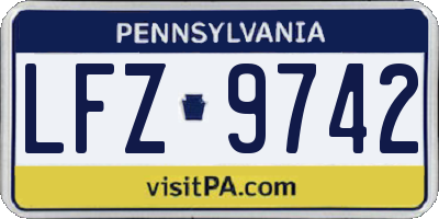 PA license plate LFZ9742