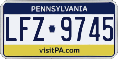 PA license plate LFZ9745