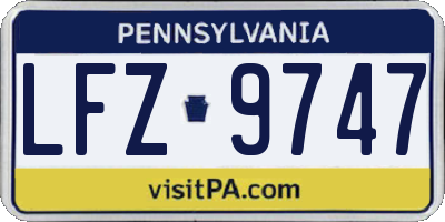 PA license plate LFZ9747