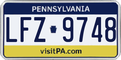 PA license plate LFZ9748