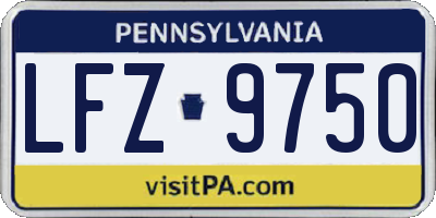PA license plate LFZ9750