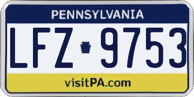 PA license plate LFZ9753