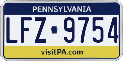 PA license plate LFZ9754