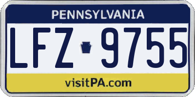 PA license plate LFZ9755