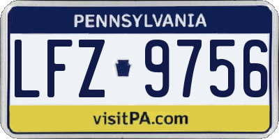 PA license plate LFZ9756