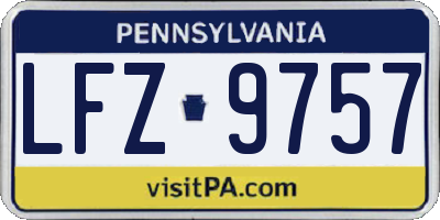 PA license plate LFZ9757