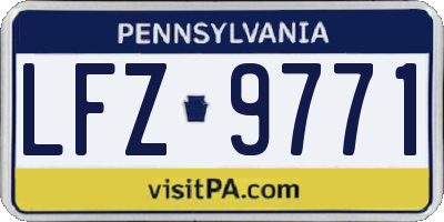 PA license plate LFZ9771