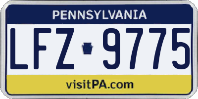 PA license plate LFZ9775