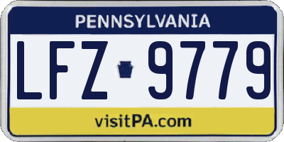 PA license plate LFZ9779