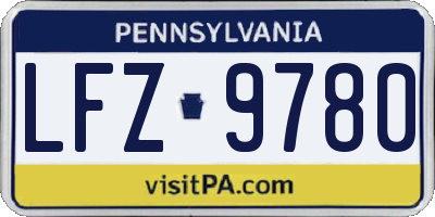 PA license plate LFZ9780