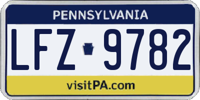 PA license plate LFZ9782