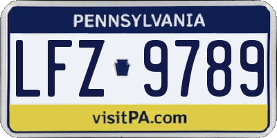 PA license plate LFZ9789