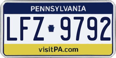 PA license plate LFZ9792