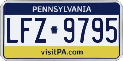 PA license plate LFZ9795