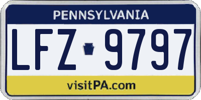 PA license plate LFZ9797