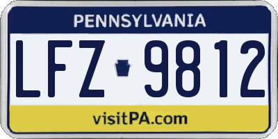 PA license plate LFZ9812