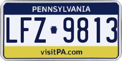PA license plate LFZ9813