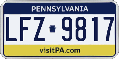 PA license plate LFZ9817