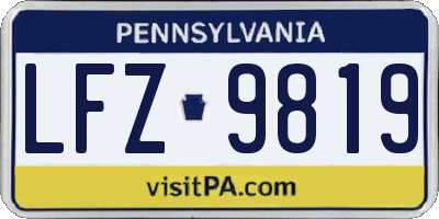 PA license plate LFZ9819