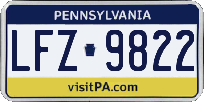 PA license plate LFZ9822