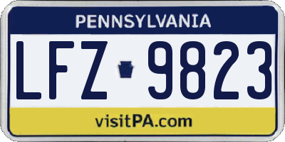 PA license plate LFZ9823
