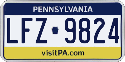 PA license plate LFZ9824