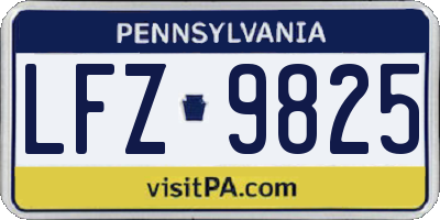 PA license plate LFZ9825