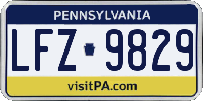 PA license plate LFZ9829