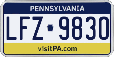 PA license plate LFZ9830
