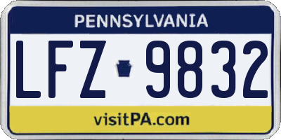 PA license plate LFZ9832