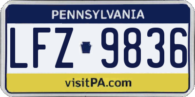 PA license plate LFZ9836