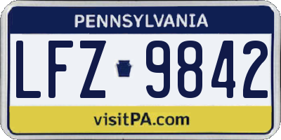 PA license plate LFZ9842