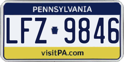 PA license plate LFZ9846