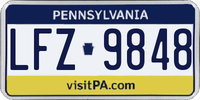 PA license plate LFZ9848