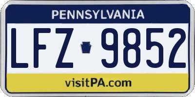 PA license plate LFZ9852