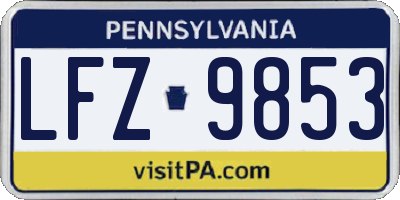 PA license plate LFZ9853