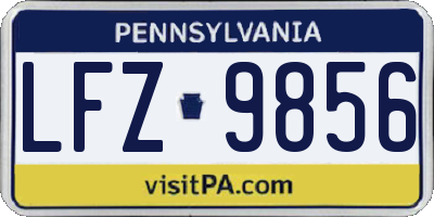 PA license plate LFZ9856
