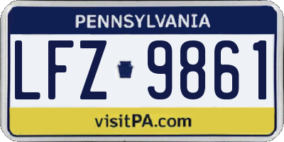PA license plate LFZ9861