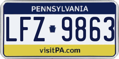 PA license plate LFZ9863