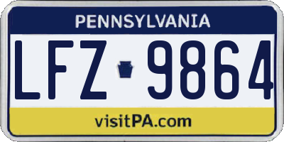 PA license plate LFZ9864
