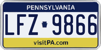 PA license plate LFZ9866