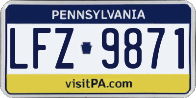 PA license plate LFZ9871
