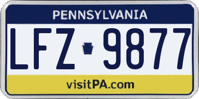 PA license plate LFZ9877