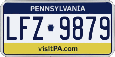 PA license plate LFZ9879